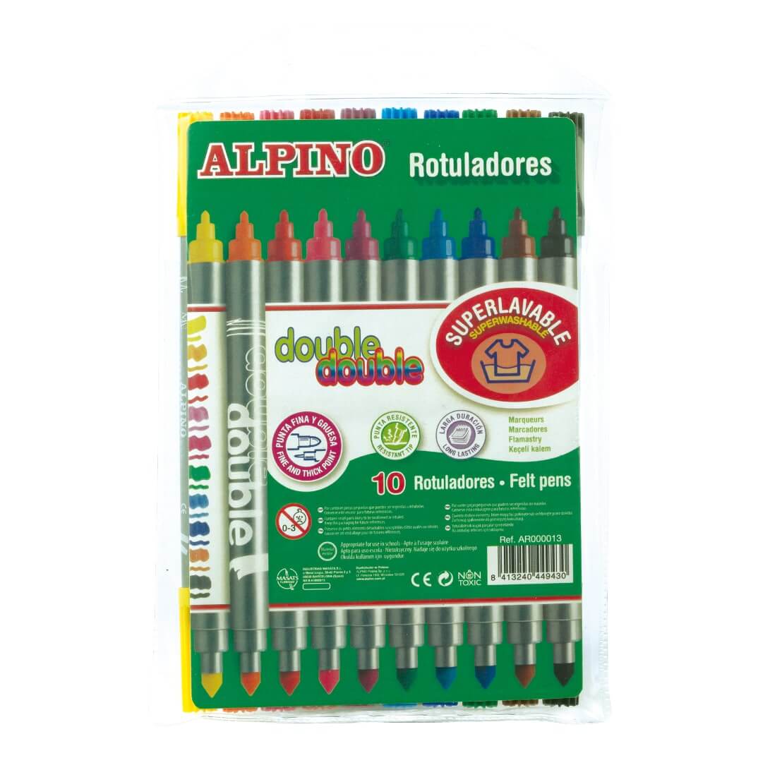 Caja 12 rotuladores Alpino doble punta
