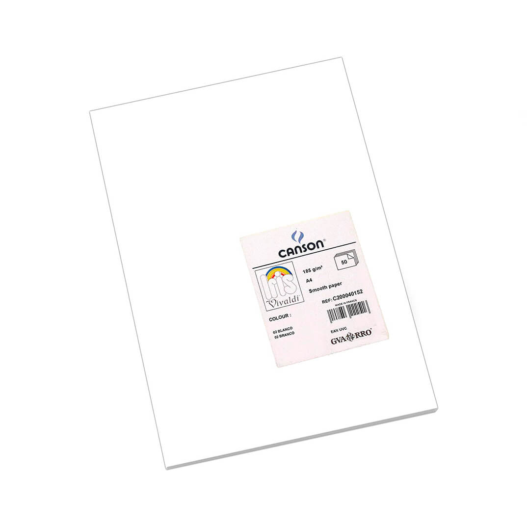 Cartulina Iris A4 185g blanco (pack 50)