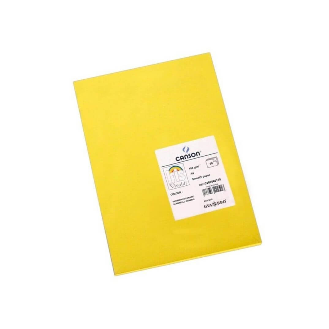 Cartulina Iris A4 185g amarillo limón (pack 50)