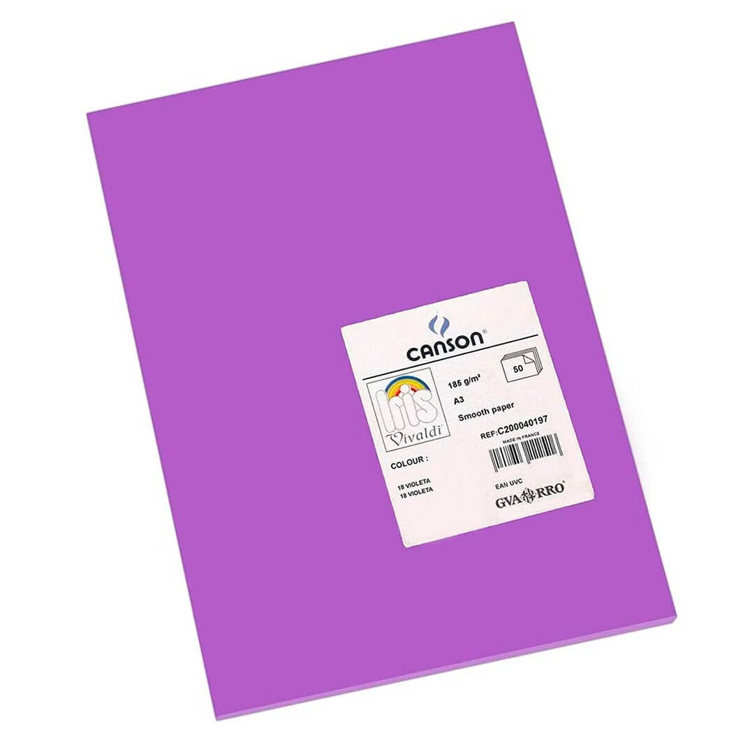Cartulina Iris A4 185g violeta (pack 50)