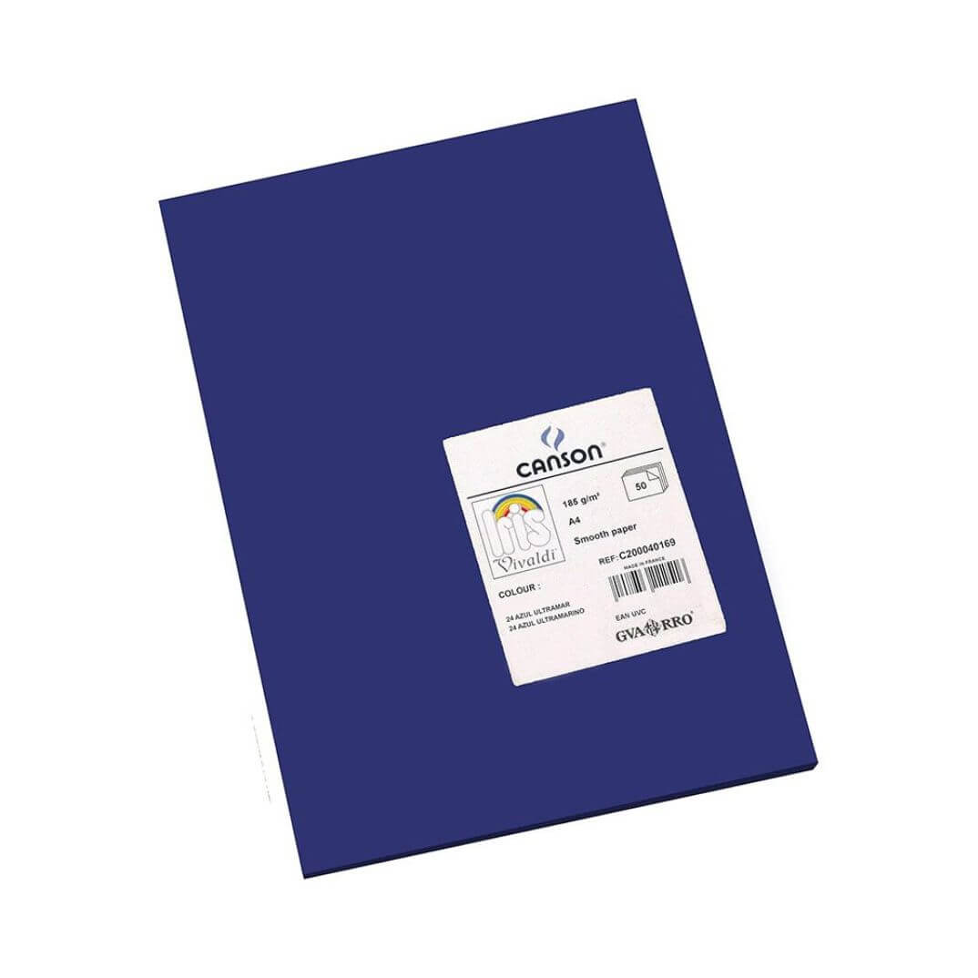 Cartulina Iris A4 185g azul ultramar (pack 50)