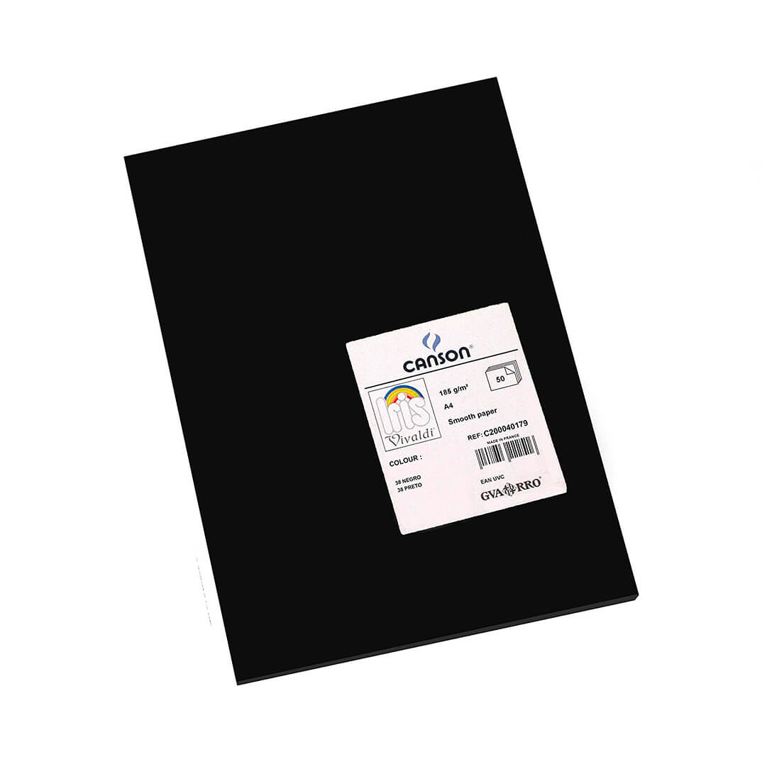 Cartolina Iris A4 185g negre( pack 50)