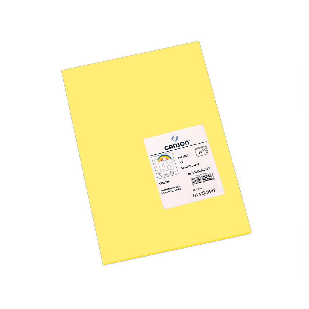 Cartolina Iris A3 185g groc llimona (pack 50)