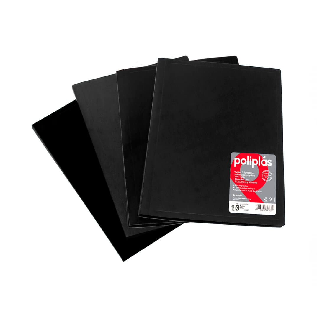 Carpeta 30 fundes Foli  PP opaca negra
