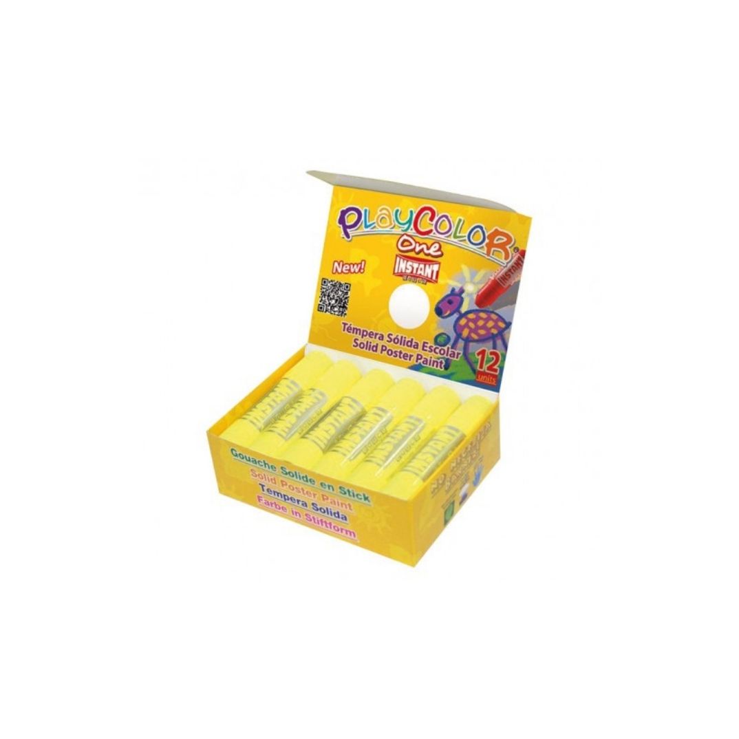 Estuche 12 témperas sólidas Playcolor One amarillo