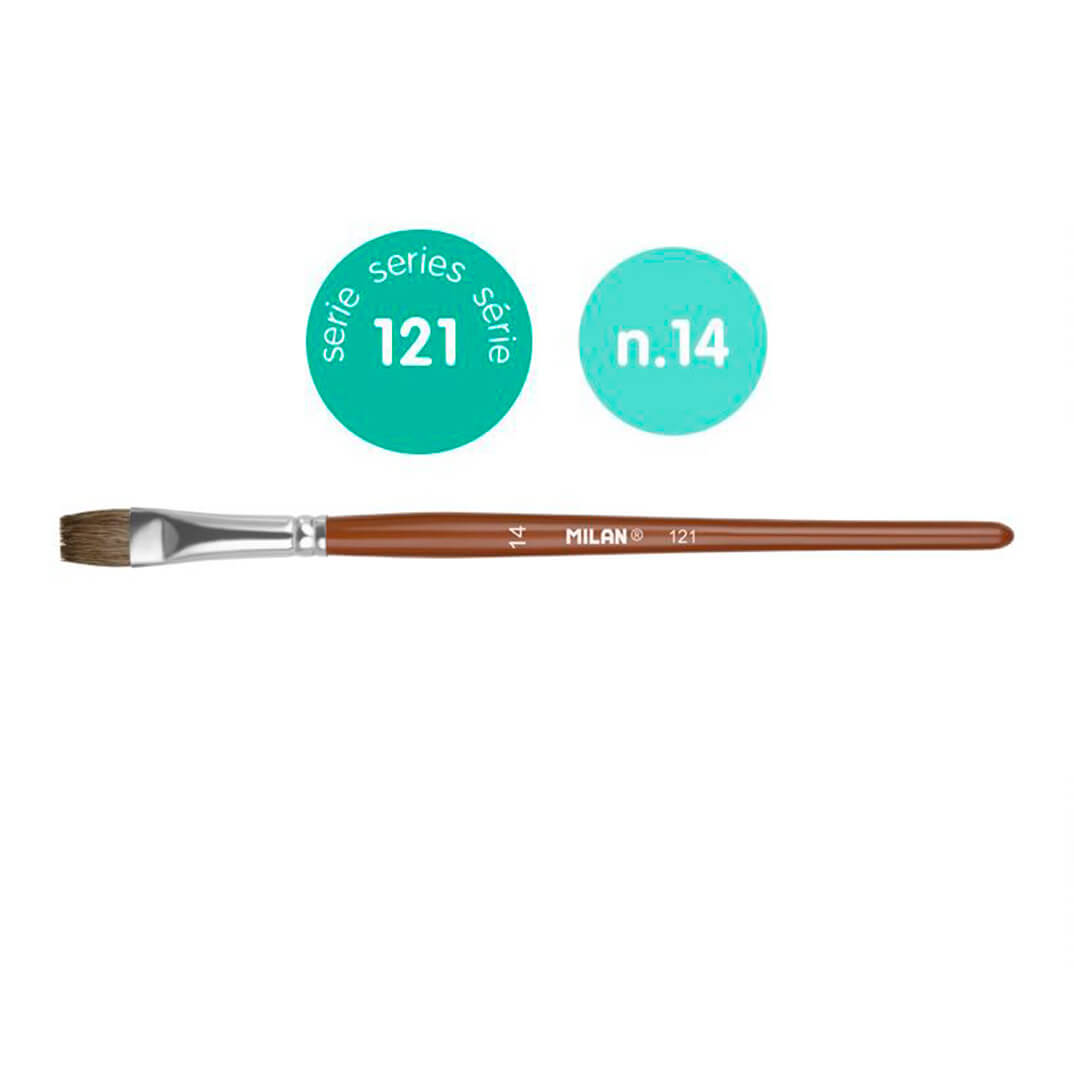 Pincel escolar Milan plano serie 121 nº 14