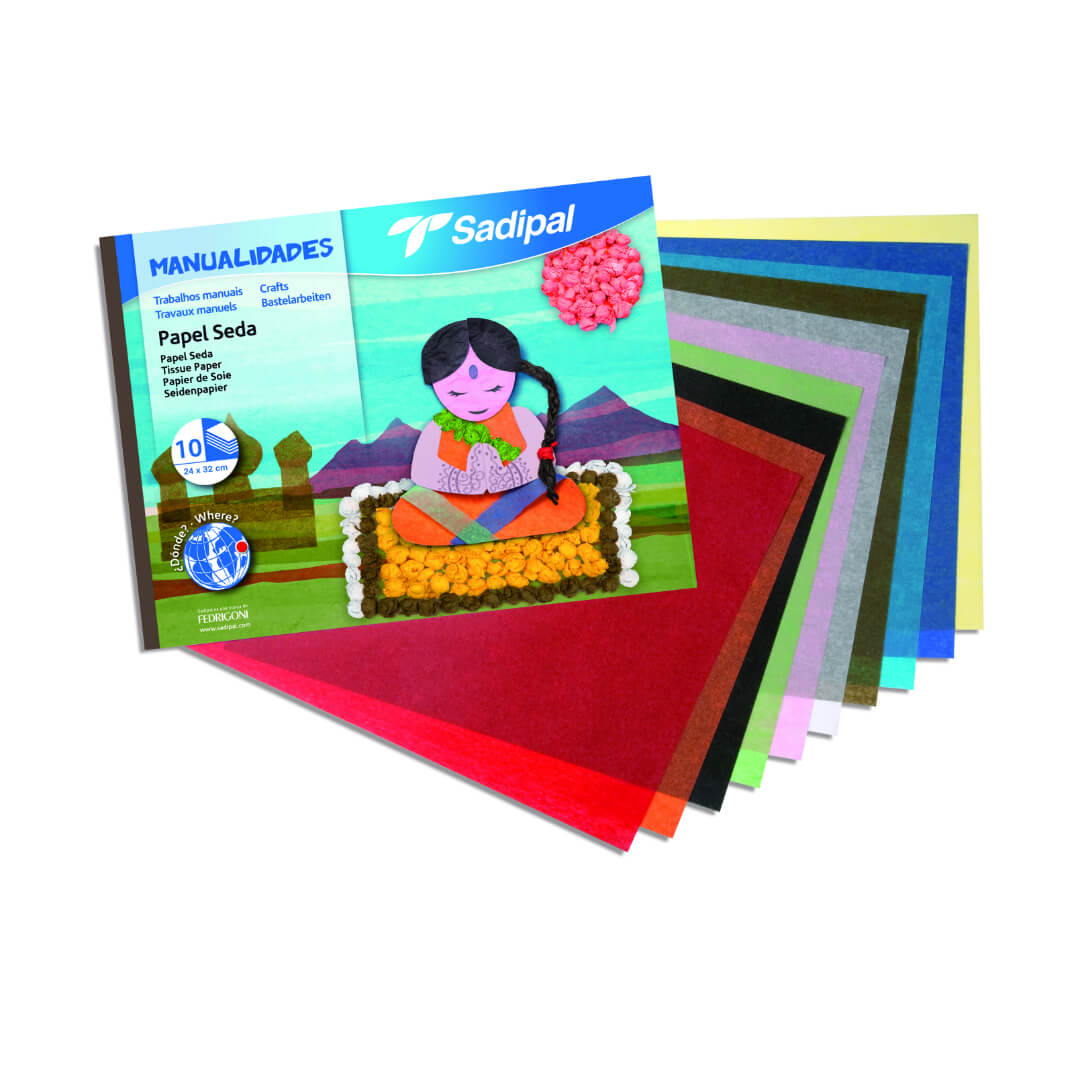 Bloc papel seda colores surtidos (10 hojas)
