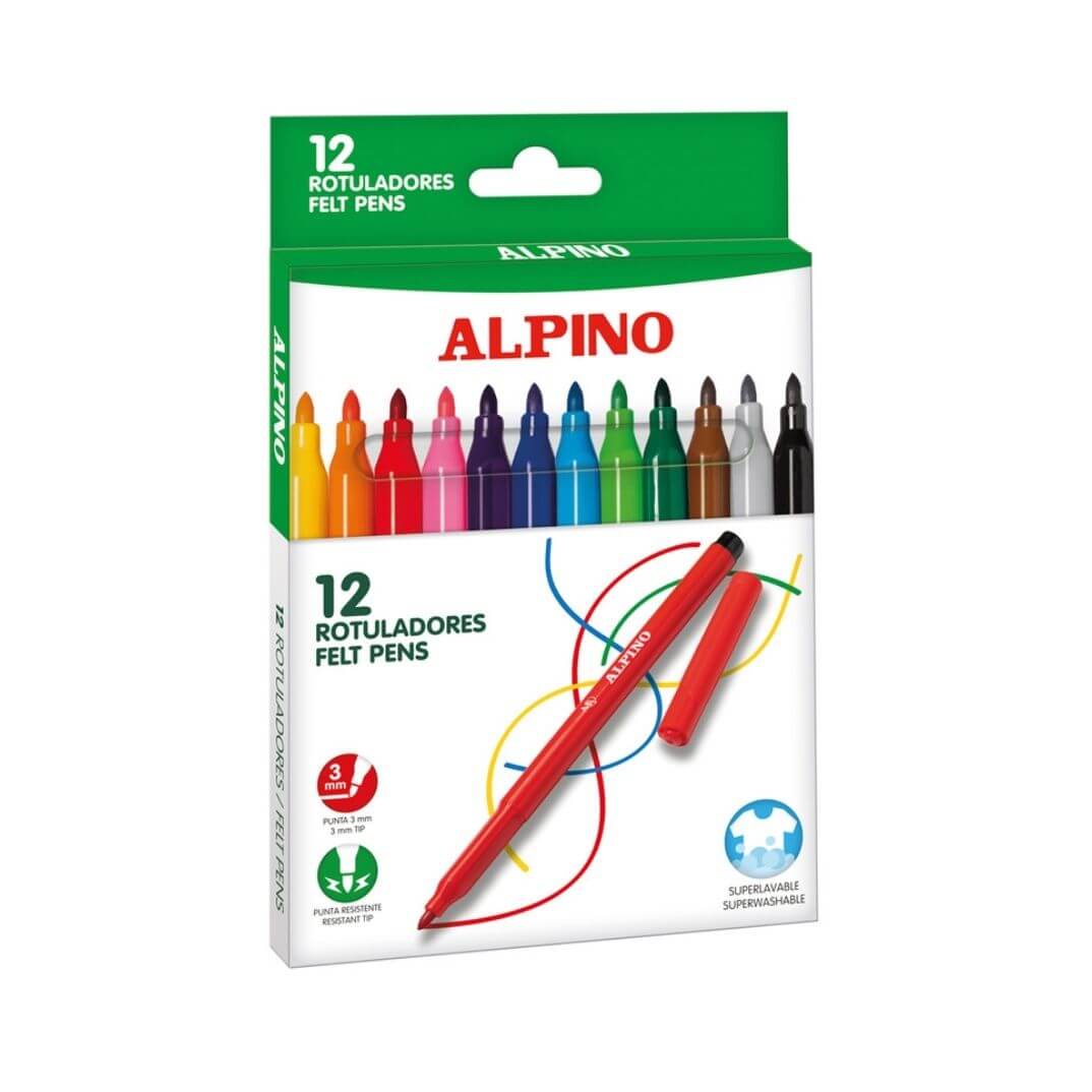 Caja 12 rotuladores Alpino surtidos