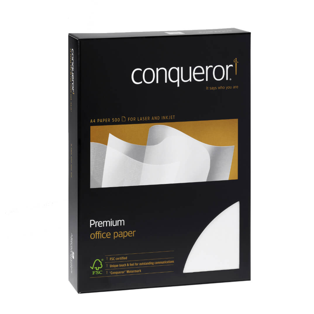 Paquet paper Conqueror A4 100g verjurat blanc