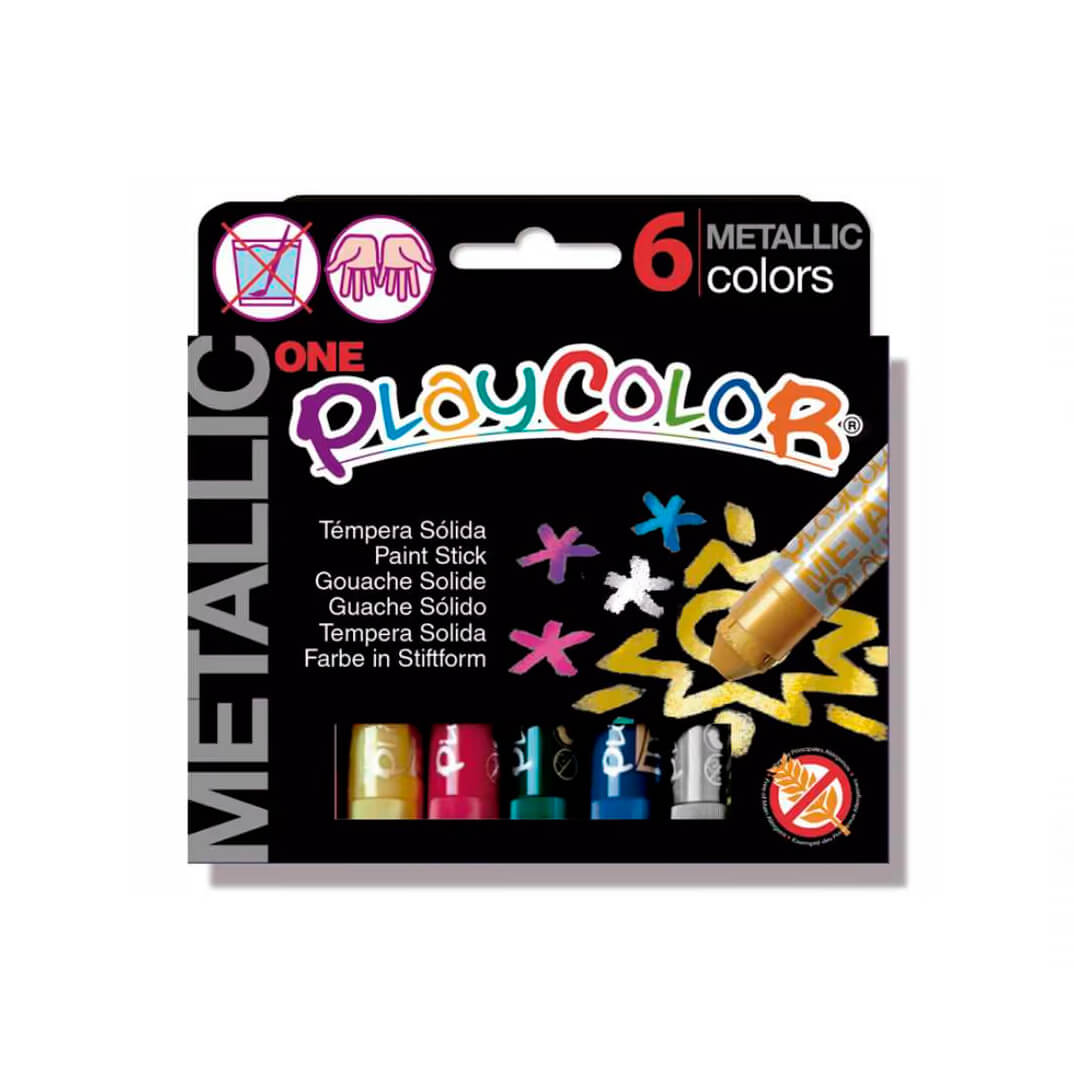 Estuche 6 colores témpera Playcolor Metallic