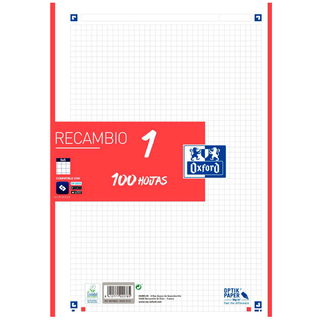 Oxford Recanvi  1 color vermell