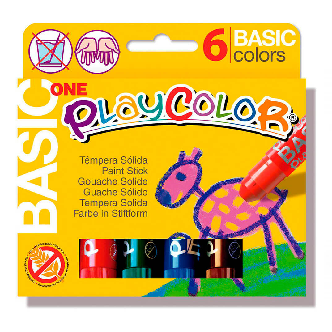 Estuche 6 colores témpera Playcolor Basic