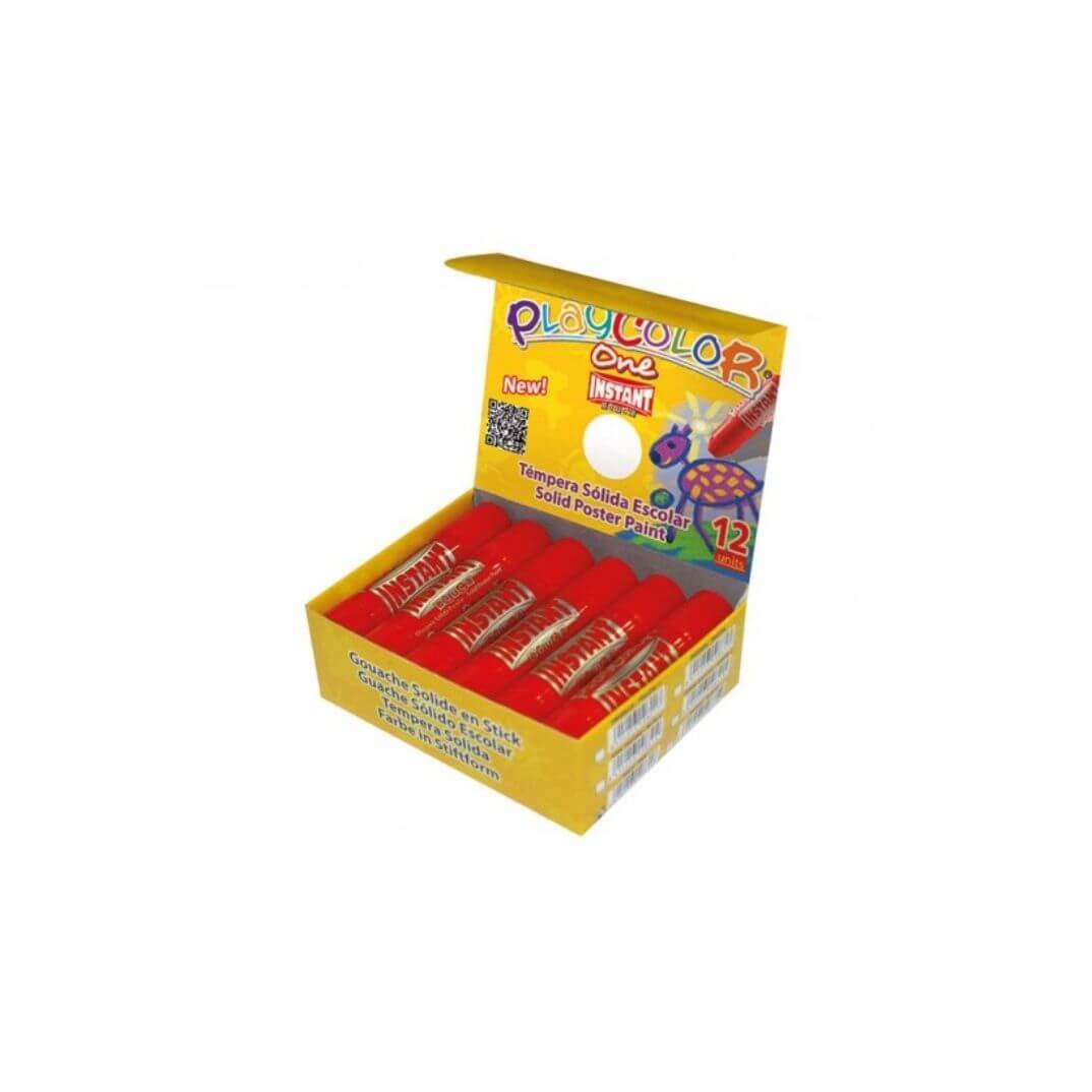 Estoig 12 temperes sòlides Playcolor One vermell