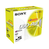 DVD+rw Sony reenregistable 4,7 GB jewel case (10u)