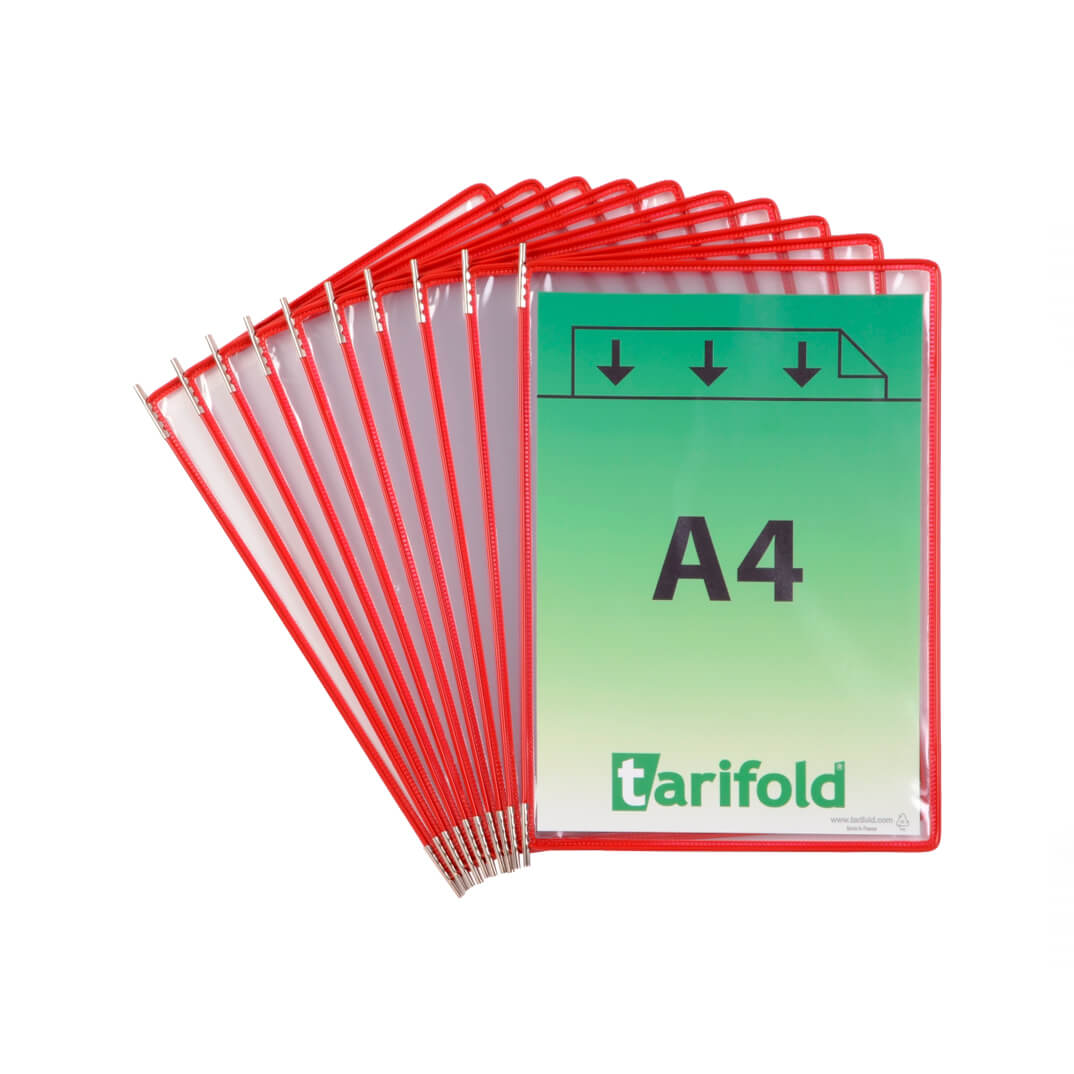 Paquete 10 fundas clasificador Tarifold rojas
