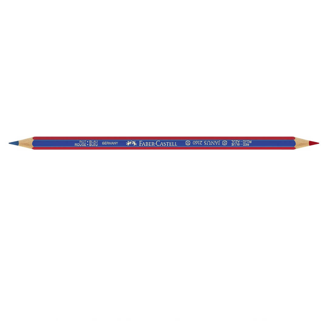 Ecollàpis Faber-Castell hexagonal vermell/blau