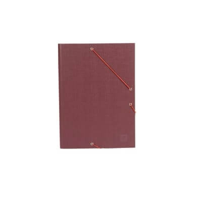 Carpeta de gomas y solapas granate