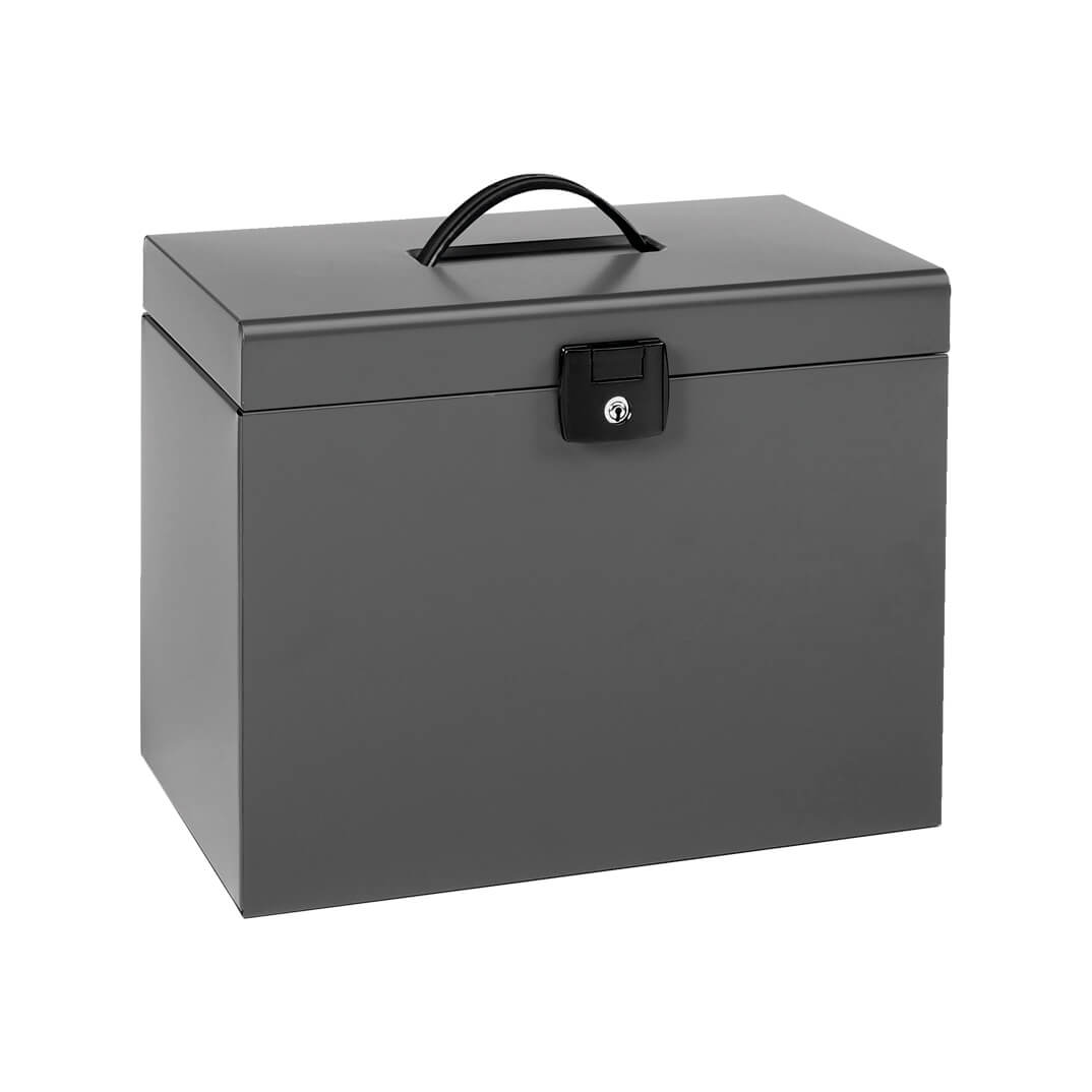 Maletín metálico p/carp.colgantes A4 gris oscuro