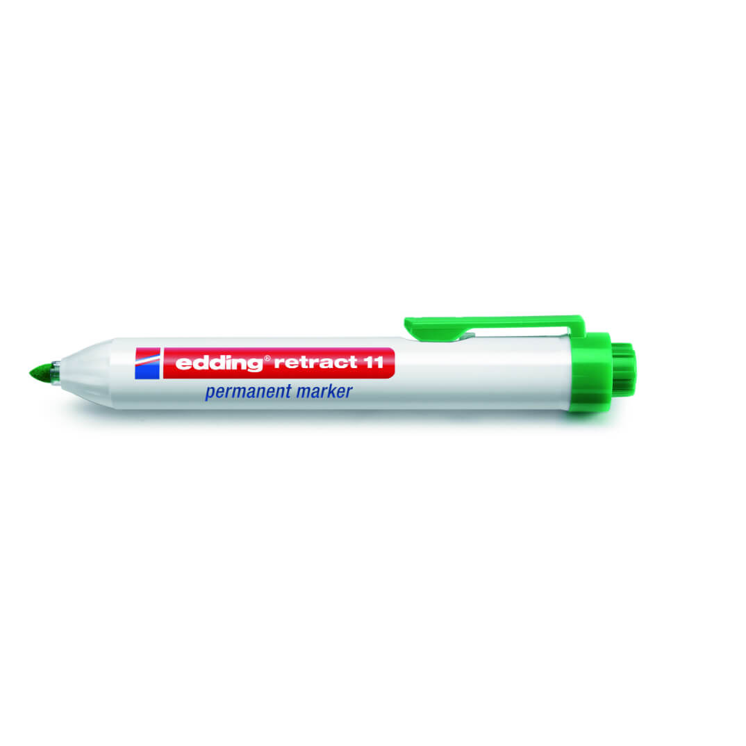 Rotulador edding retráctil 11 verde