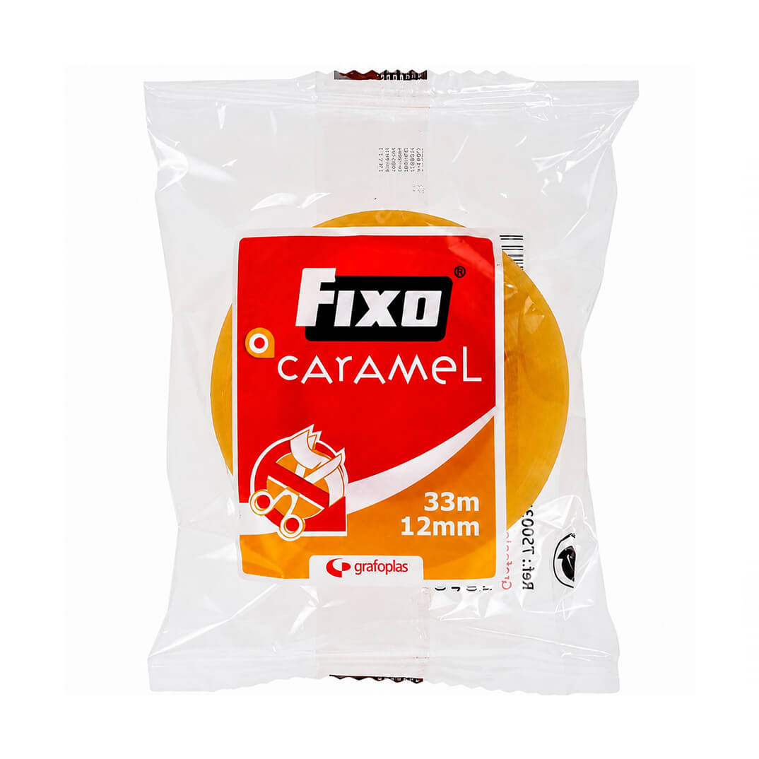 Cinta adhesiva caramelo, en bolsa 12x33