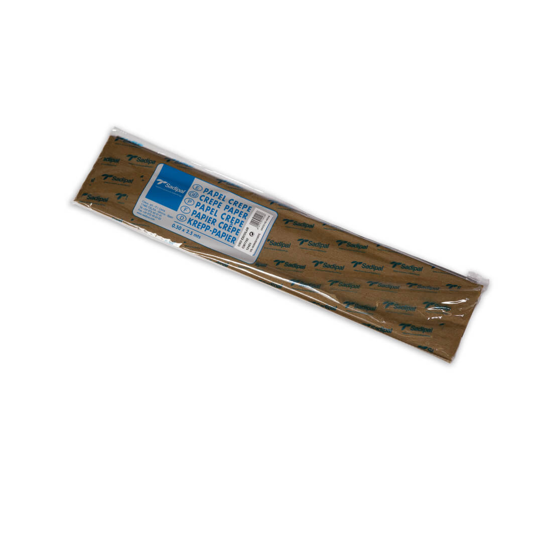 Rollo papel crepe marrón fuerte 50 x 250cm