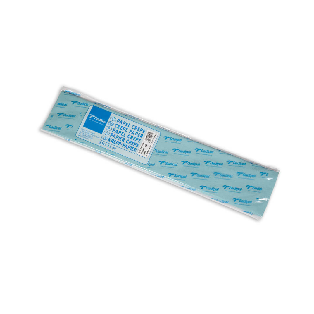 Rollo papel crepe azul cielo 50 x 250cm