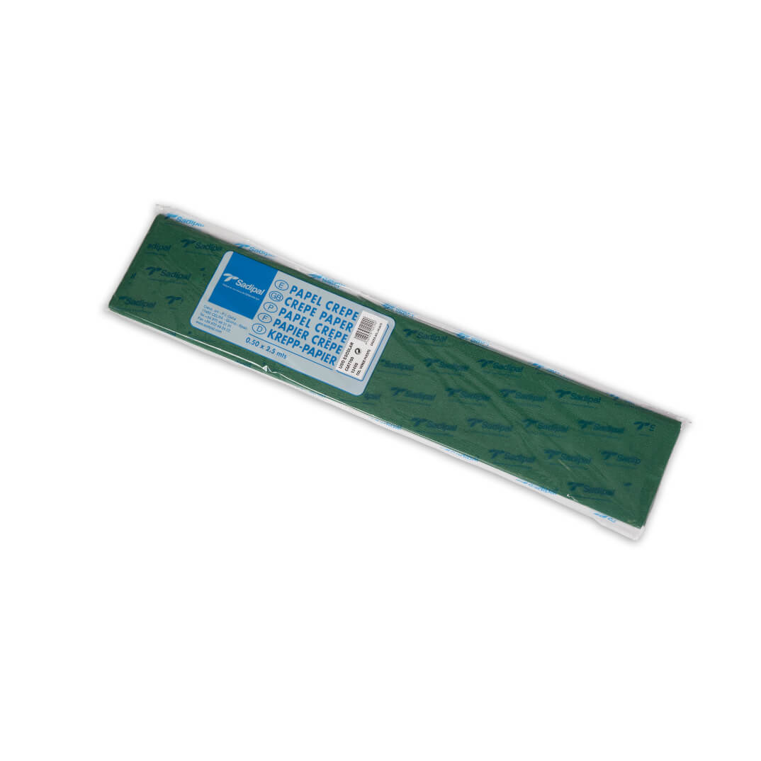 Rollo papel crepe verde musgo 50 x 250cm