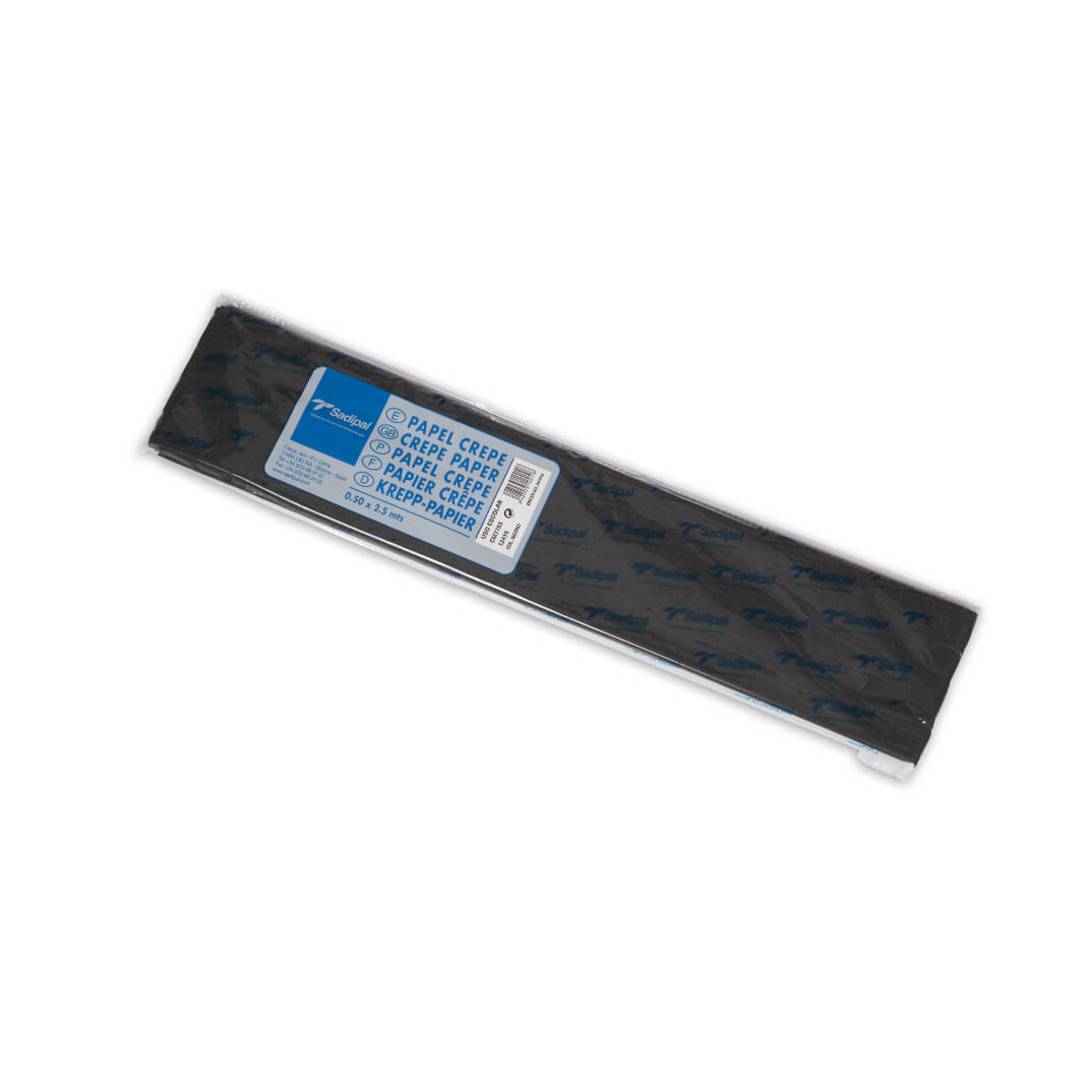 Rollo papel crepe negro 50 x 250cm
