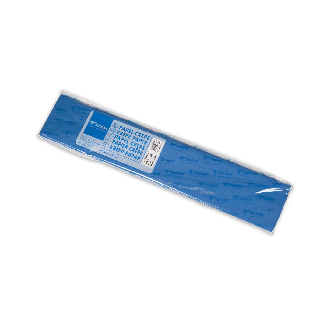 Rollo papel crepe azul turquesa 50 x 250cm