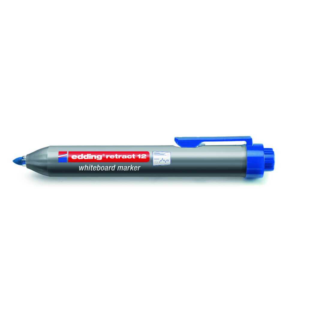 Rotulador pizarra blanca edding retráctil 12 azul