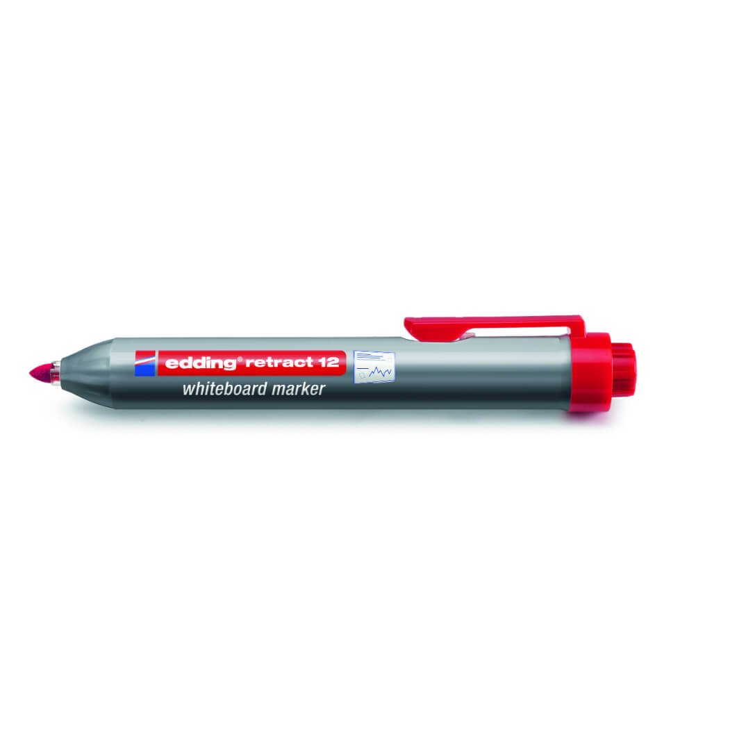 Rotulador pizarra blanca edding retráctil 12 rojo