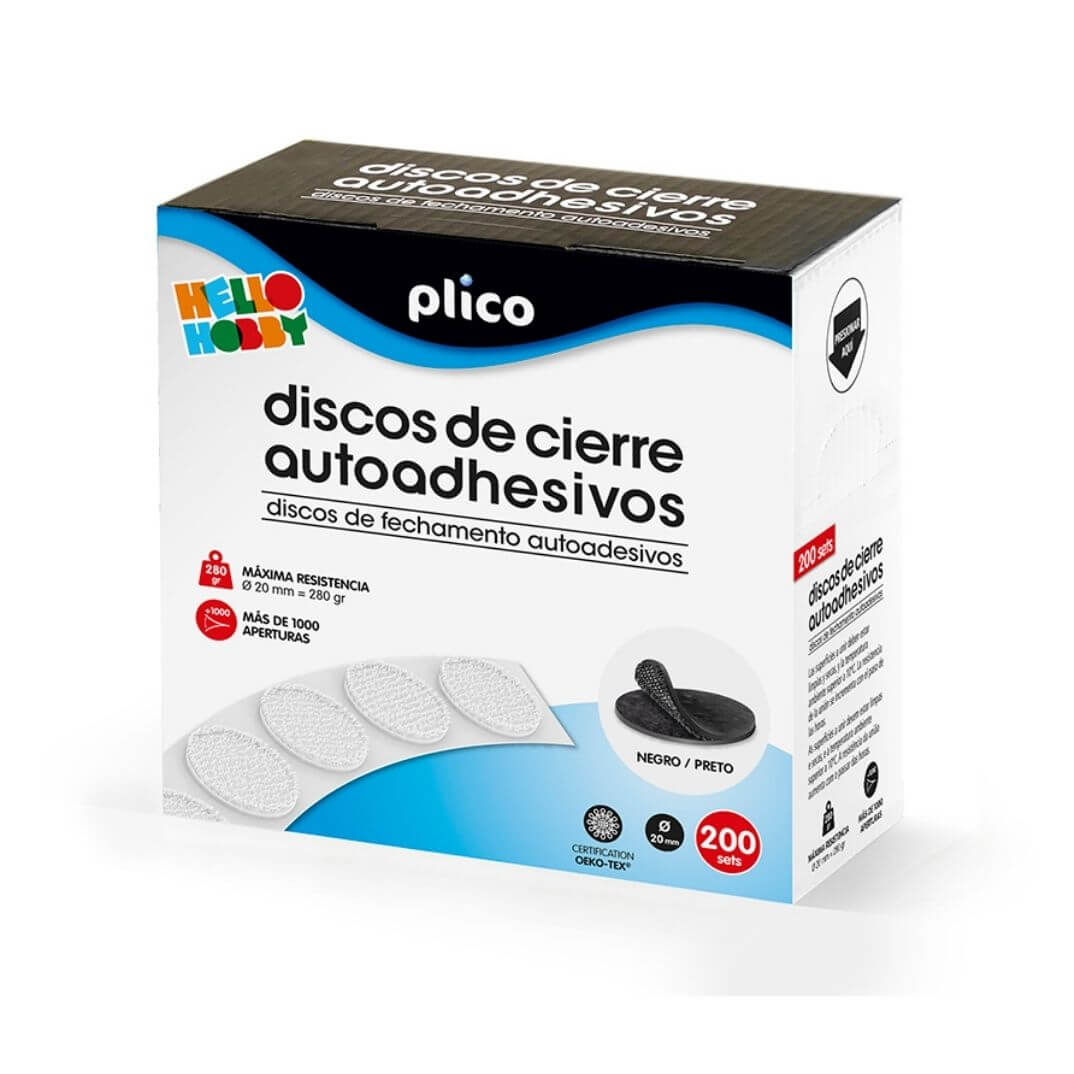 Discos de tancament tèxtil autoadhesius 20mm negre
