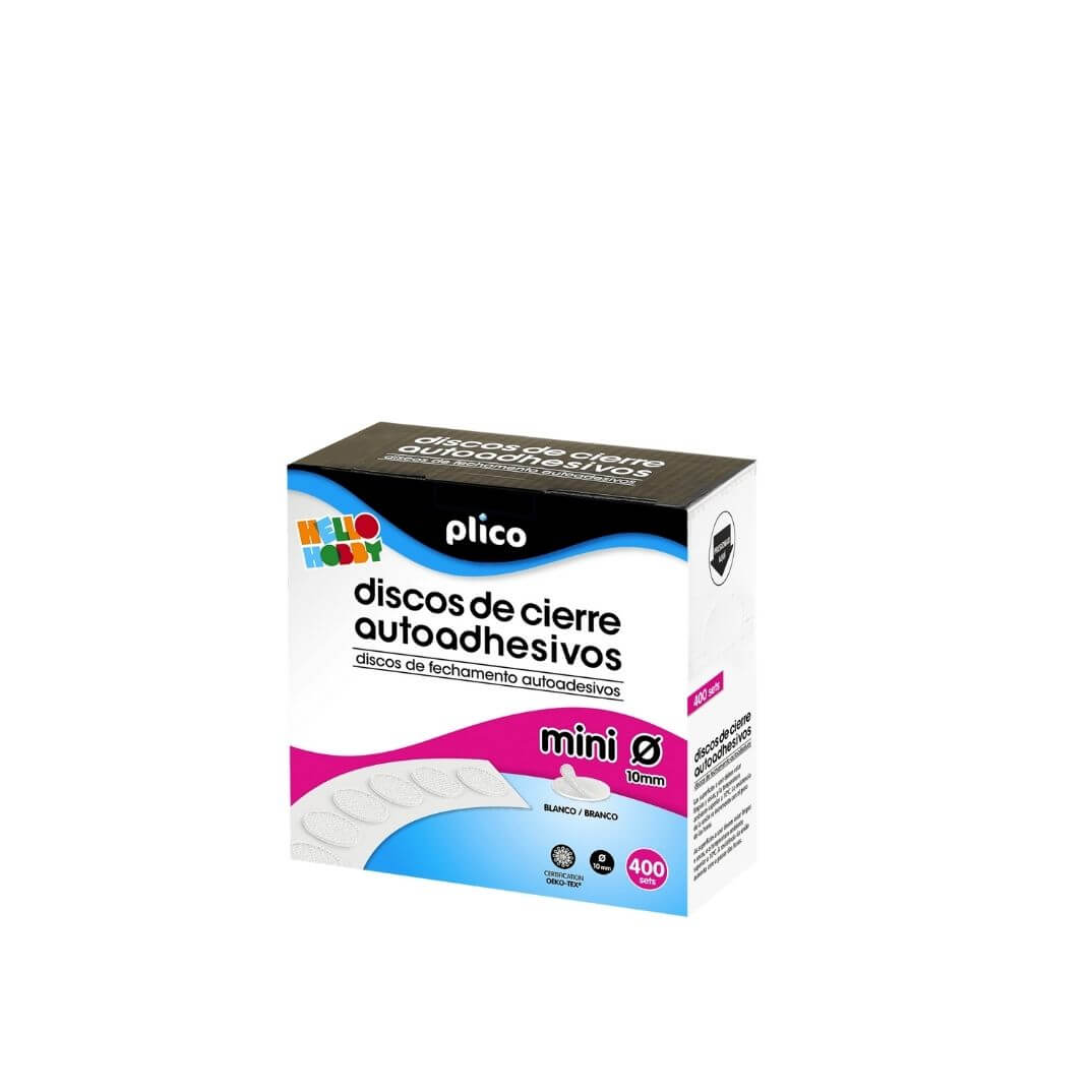Discos tancament tèxtil Plico 10mm autoadhes blanc