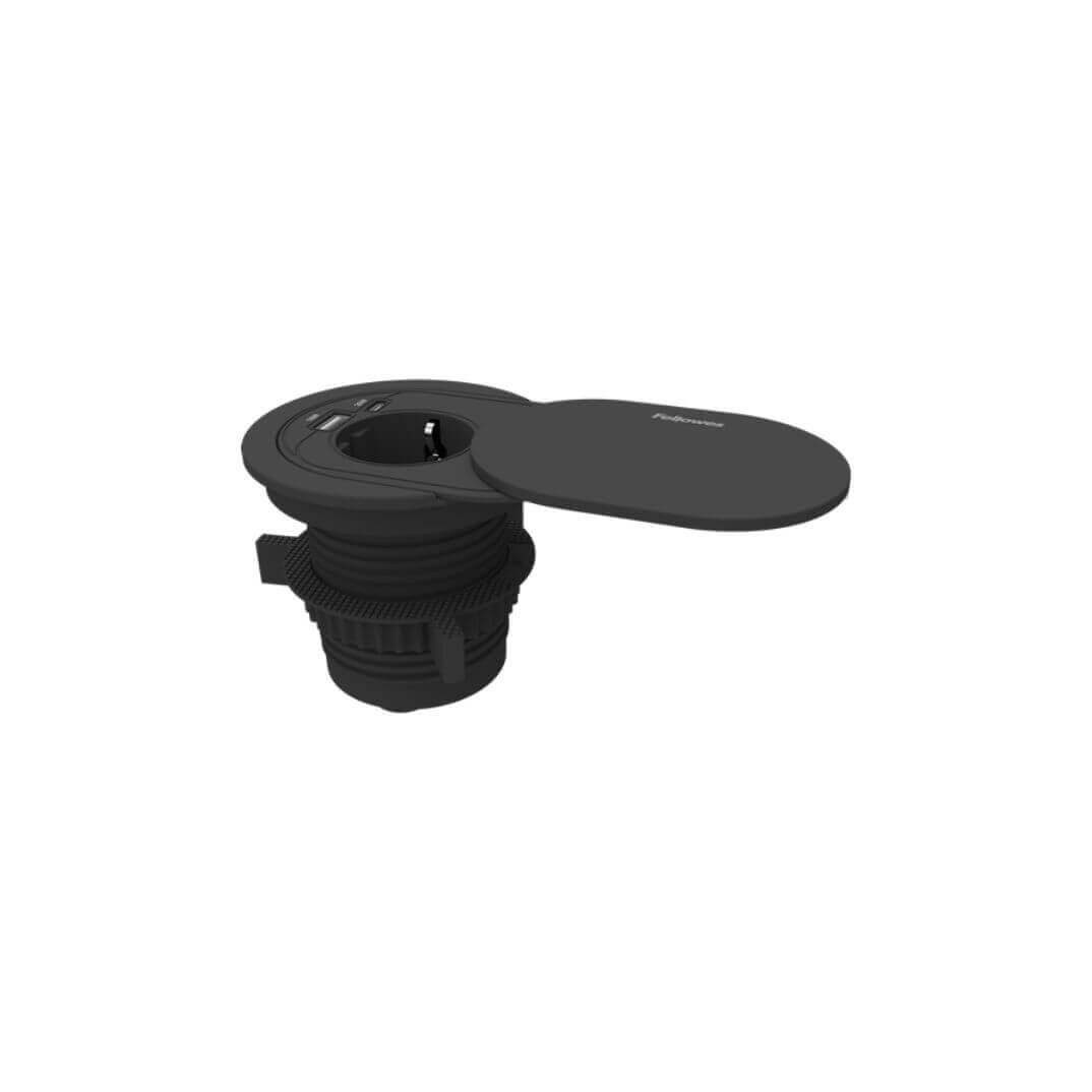Presa empotrable amb USB negre Fellowes