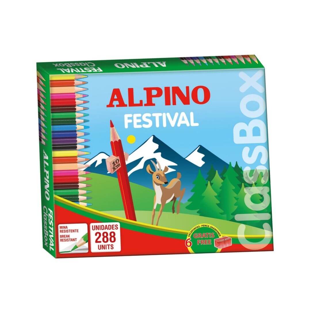 Caja 288 lápices Alpino colores surtidos