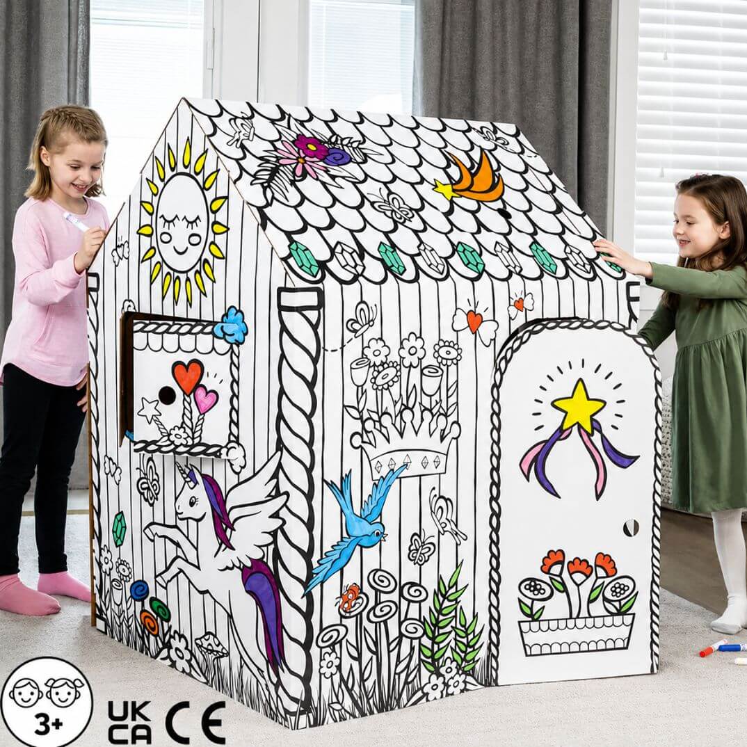 Casa de cartró XL per a pintar Unicorn