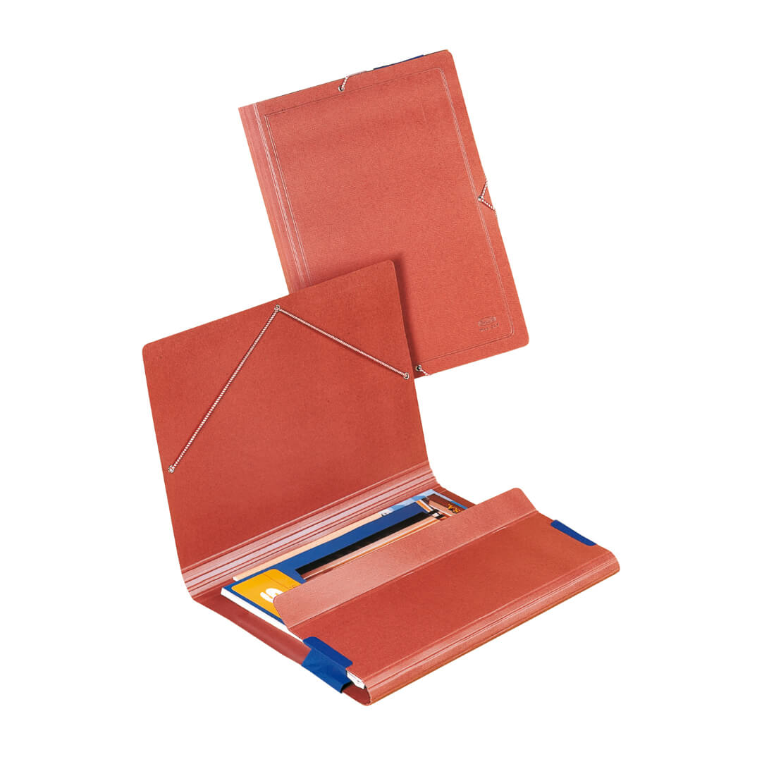 Carpeta cartón 1/4 con bolsa y gomas