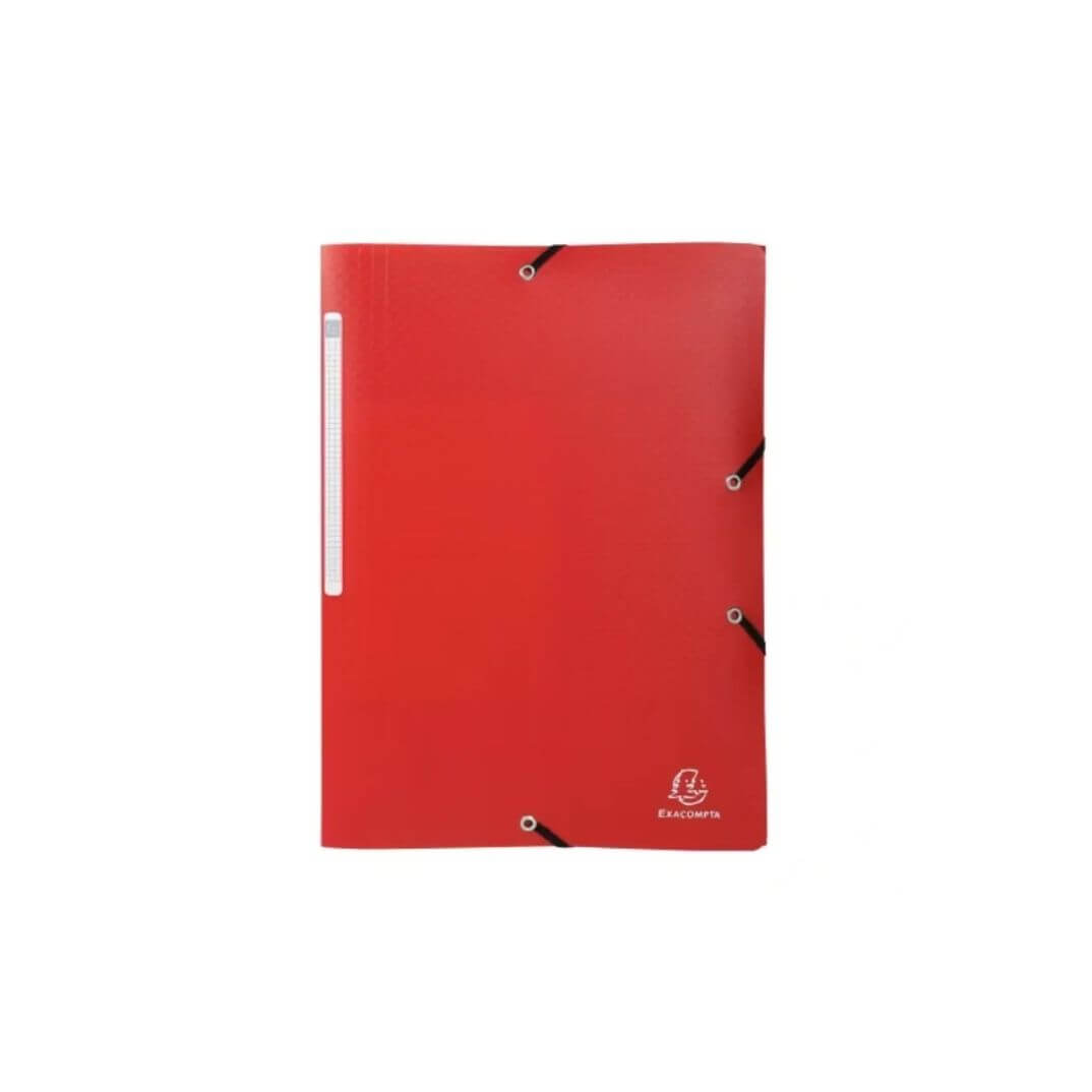 Carpeta cartón Folio bolsa gomas rojo