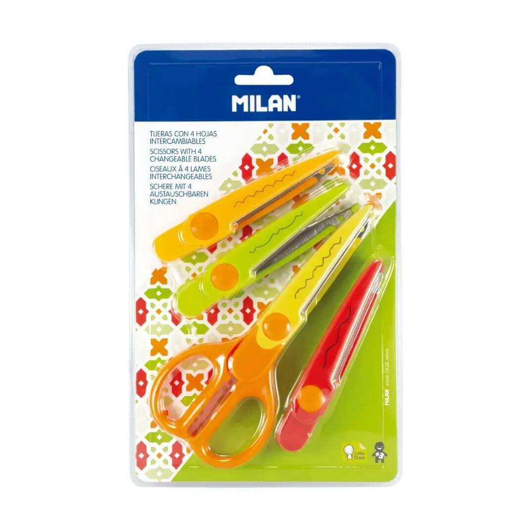 Blister tijeras zig-zag con 4 hojas intercambiable