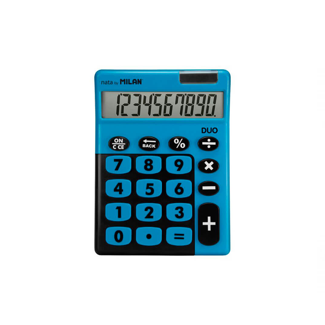Calculadora Milan 10 dígitos teclas grandes azul