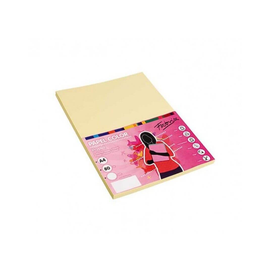Paper 80g A4 100 hojas color groc Fabrisa