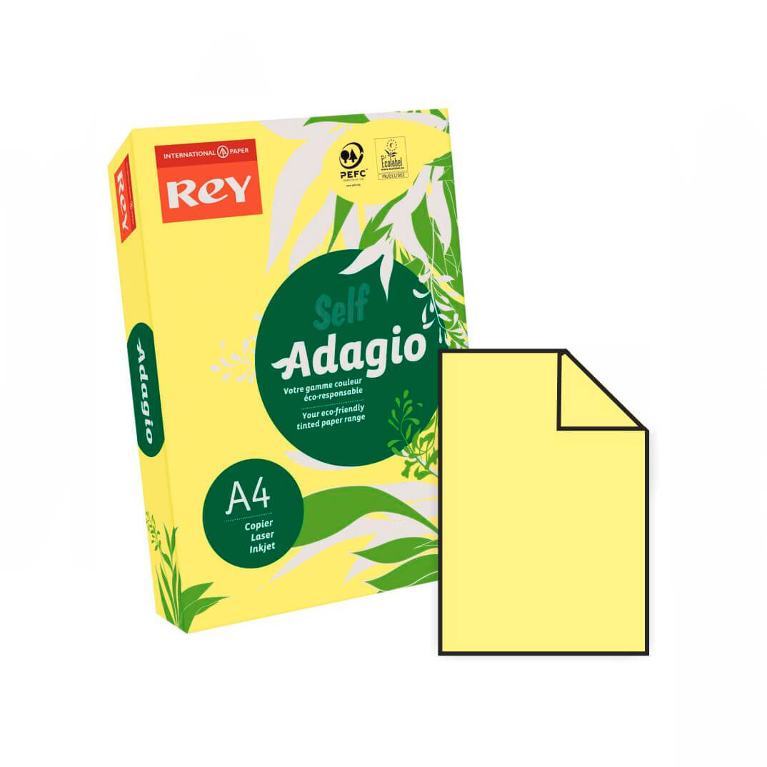 Paquete papel Adagio A4 80g amarillo pastel