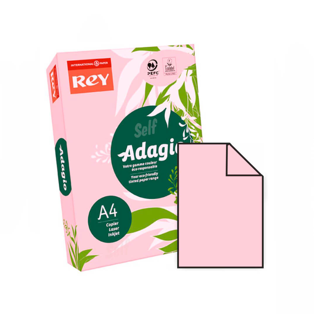 Paquete papel Adagio A4 80g rosa pastel
