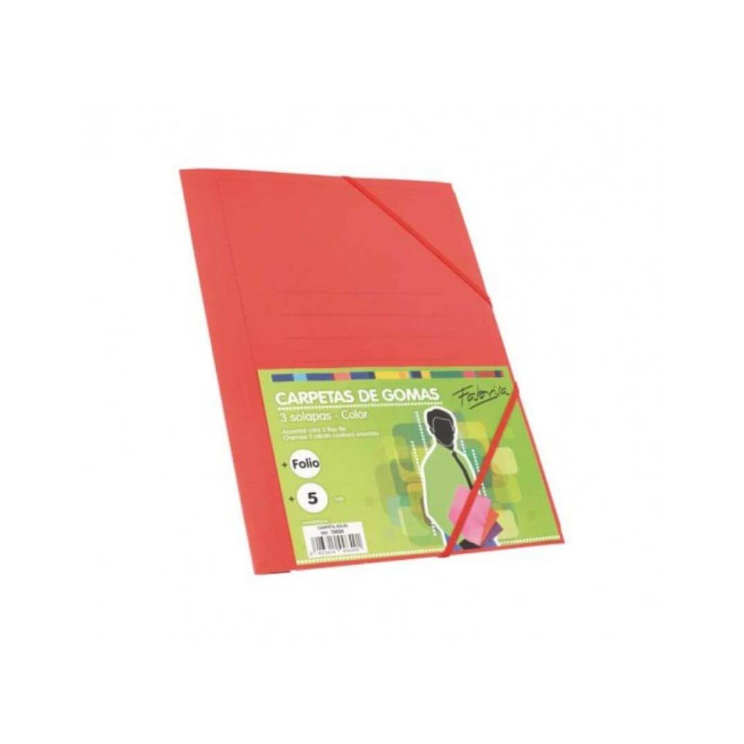 Carpeta de gomes i solapes Fabrisa cartró Vermell