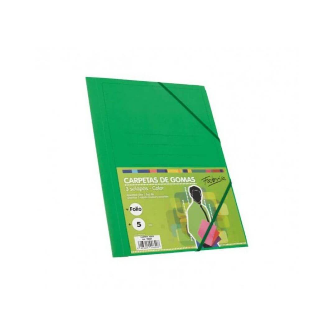Carpeta de gomes i solapes Fabrisa cartró Verde