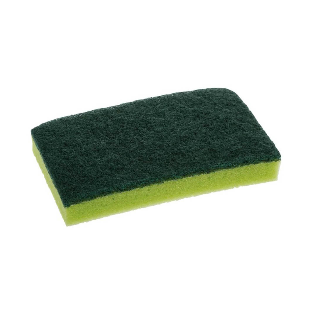 Pack 20u estropajo fibra verde con esponja