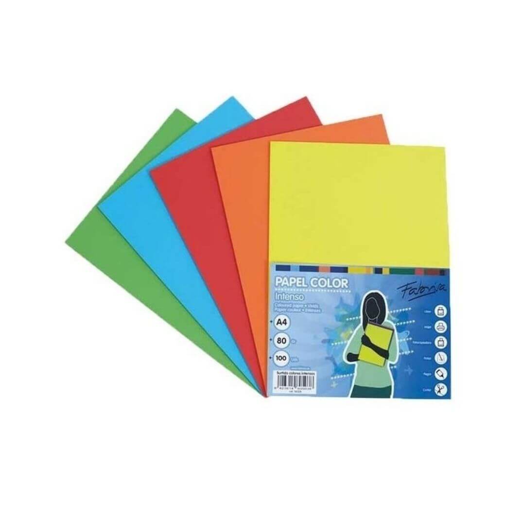 Papel 80g A4 100h surtido fuerte Fabrisa
