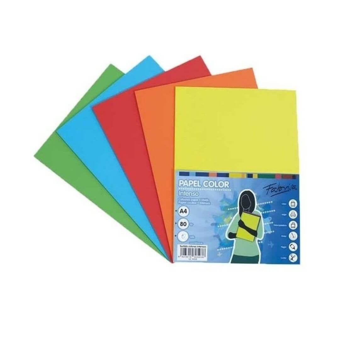 Paper 80g A4 250h assortit fort Fabrisa