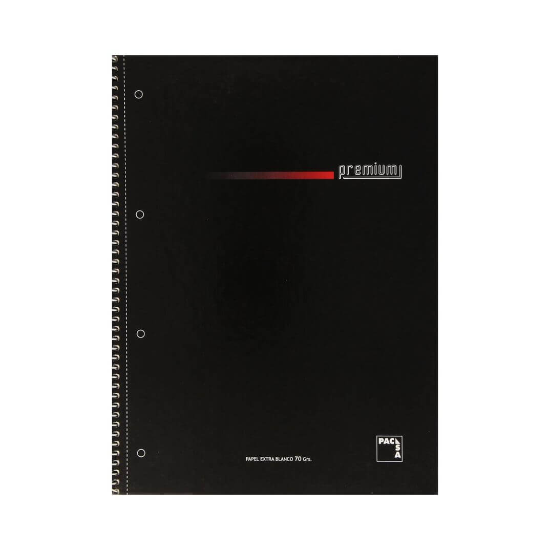 Quadern microperforat premium A4 negre C5 160f
