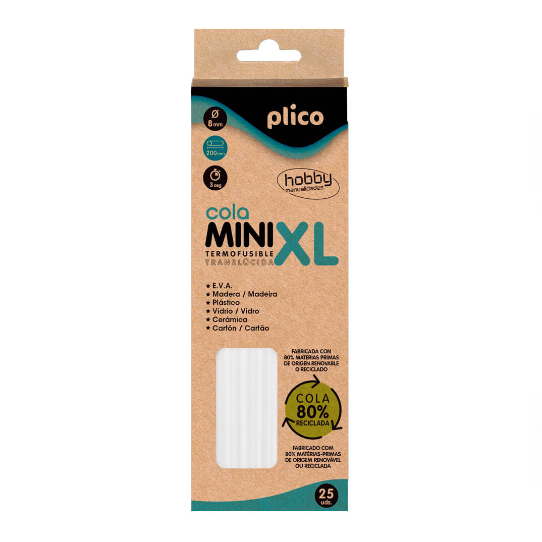 Pack 25 barres Plico silicona de cola 8mm x 20cm